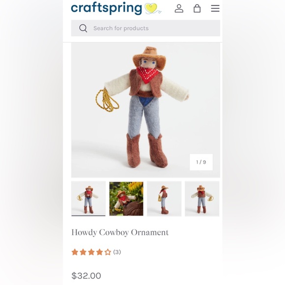 [craftspring] cowboy ornament - Picture 1 of 4